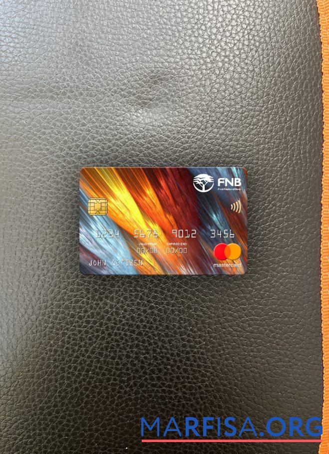 Printable South Africa First National Bank (FNB) mastercard photolook front sample